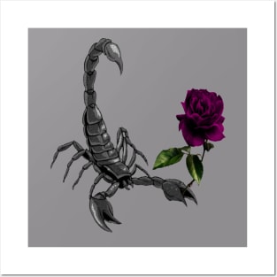 Scorpion and rose Posters and Art